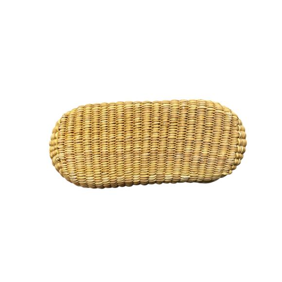 Wooden Handle Straw Basket Bag Purse Tote Hand Painted Cats - Picture 4 of 9